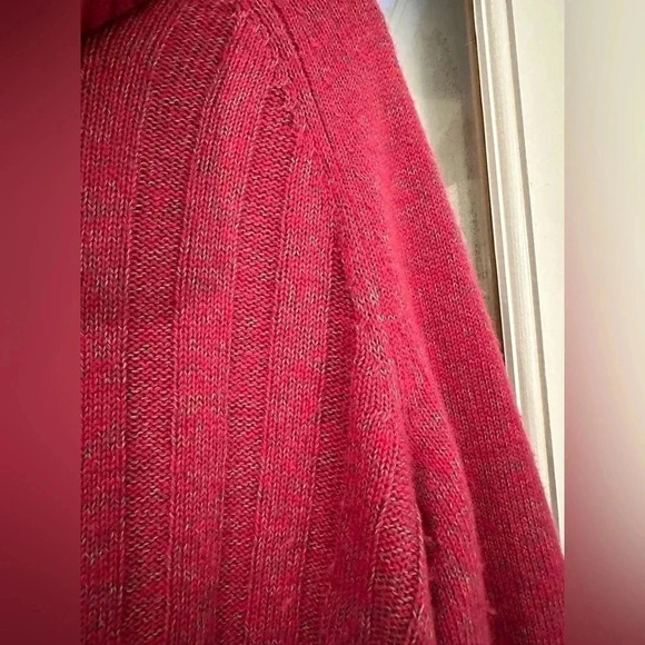 Talbots | Pink Merle Merino Wool Blend Turtleneck Sweater Size MP Medium Petite - Picture 5 of 11